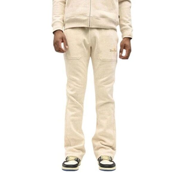Doctrine Core Pocket Super Stacked Jogger Pants Heather Oatmeal Men's Size M NWT - Picture 1 of 10